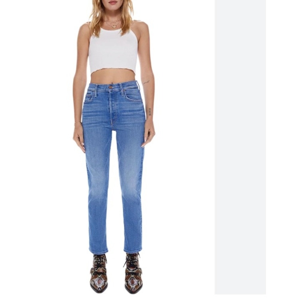 MOTHER The Tomcat Layover High Rise Straight Leg Jeans Blue Size 29